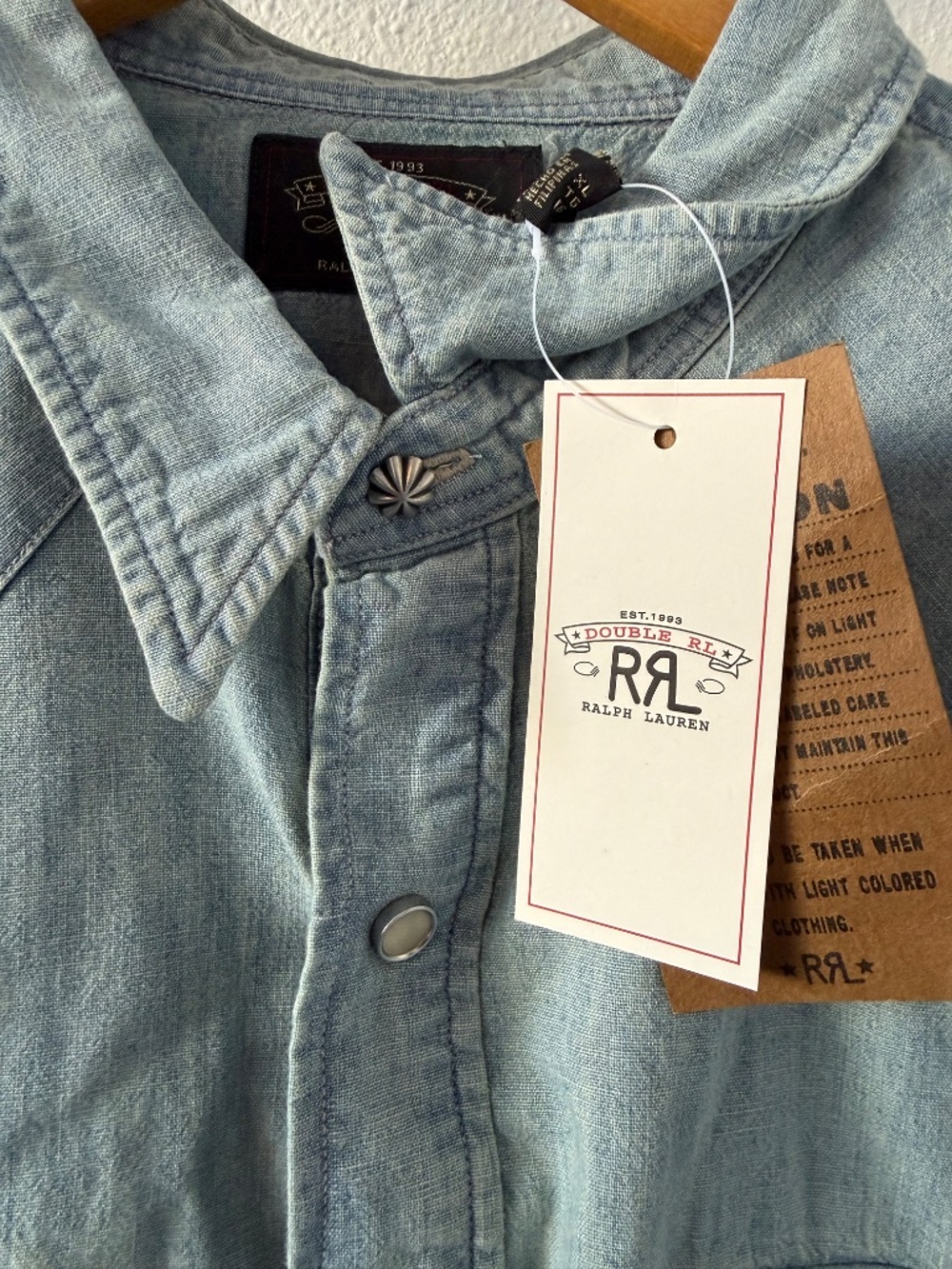 RRL Buffalo Western Chambray Workshirt – Davey Wash - Picture 5 of 6